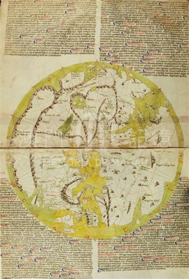 维斯孔蒂圆形世界地图，1320-1321年